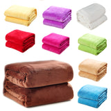 Gorgeous Flannel Fleece Blanket Cozy Couch Solid Color Bed Blanket
