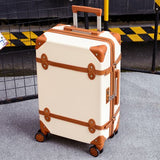 20''22''24''26''Abs Vintage Rolling Luggage Trolley Travel Bag Retro Suitcase With Spinner Wheels