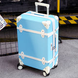 20''22''24''26''Abs Vintage Rolling Luggage Trolley Travel Bag Retro Suitcase With Spinner Wheels