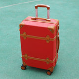 20''22''24''26''Abs Vintage Rolling Luggage Trolley Travel Bag Retro Suitcase With Spinner Wheels