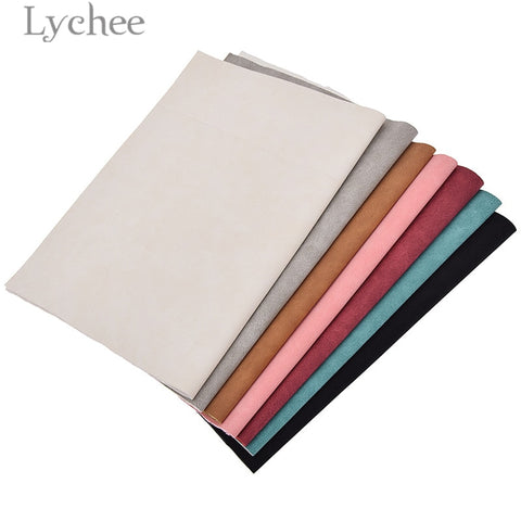 Lychee 21X29Cm A4 Faux Suede Pu Fabric Multicolor Waterproof Synthetic Leather Diy Material For