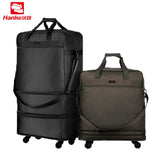 Hanke 91L Expandable Suitcases Foldable Men Luggage Lockable Travel Bag Women Spinner Rolling
