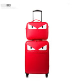 Travel Tale Fashion Little Monsters Pu 16/20/24 Inch Size Handbag Plus Rolling Luggage Spinner