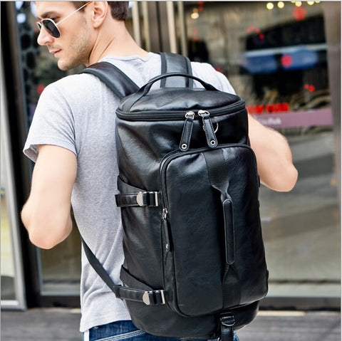 Hot 2017 Men Leather Travel Bags For Men Large Capacity Travel Duffle For Men Leisure Weekend