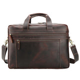 Tianhoo 17 Inch Laptop Man Bags Retro Crazy Horse Cow Leather Bag For Travel Shoulder &