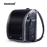 Coulomb Children Orthopedic Backpack For Boy And Girl Five Star Pu Leather School Bags For Kids