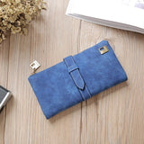 2018 Solid Drawstring Nubuck Leather Zipper Long Women Wallet Phone Bag Luxury Brand Wallets