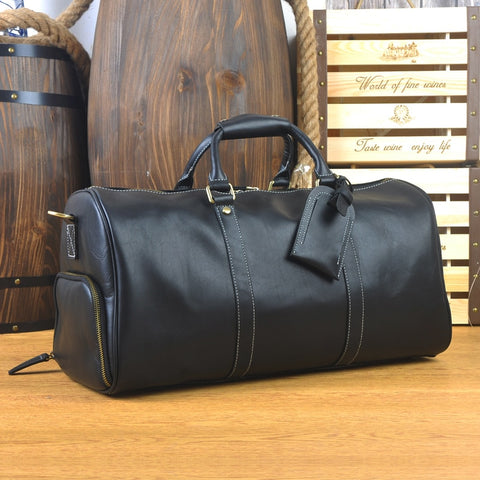 Genuine Leather Men Travel Bag Carry On Luggage Bags Men Leather Travel Duffel Weekend Bag Big Tote
