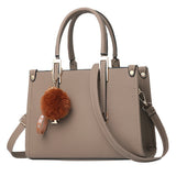 Women Hairball Ornaments Tote Solid Sequins Handbag Purse Messenger Shoulder Bag