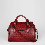 Gykaeo European And American Style Crocodile Pattern Tote Bag Women'S Large Capacity Genuine