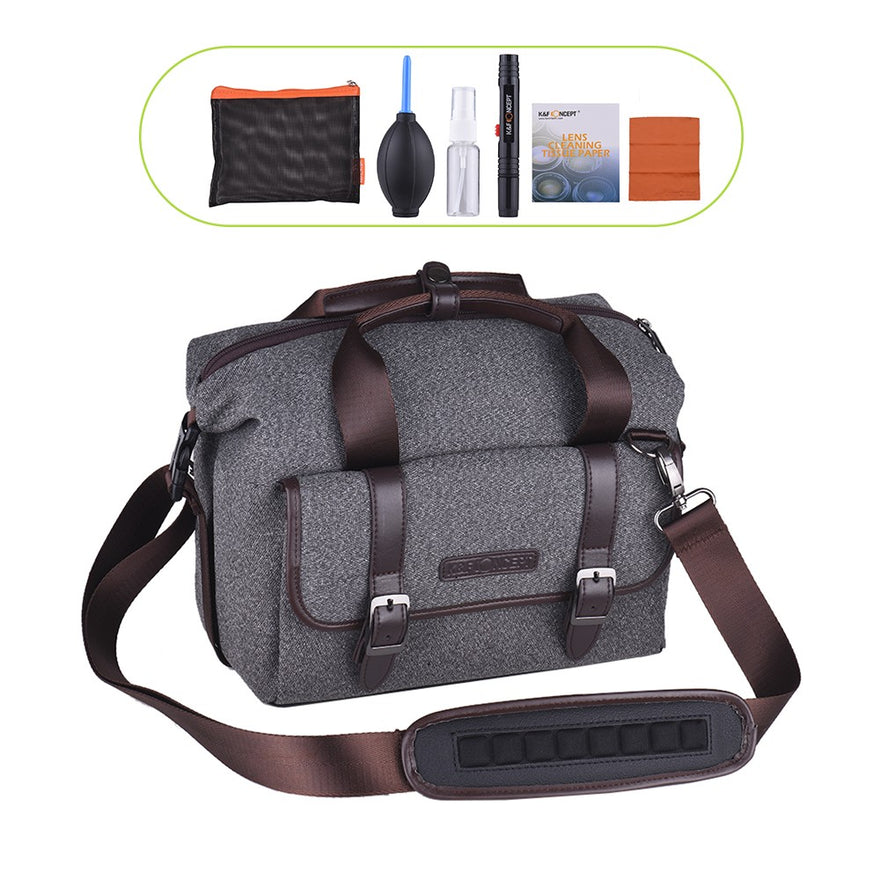 K&F Concept Digital Dslr Camera Shoulder Bag Shockproof Handbag Case With Lens Cleaning Set For