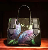 Suwerer New Genuine Leather Women Bags Butterfly Embossed Fashion Luxury Handbags Women Bags