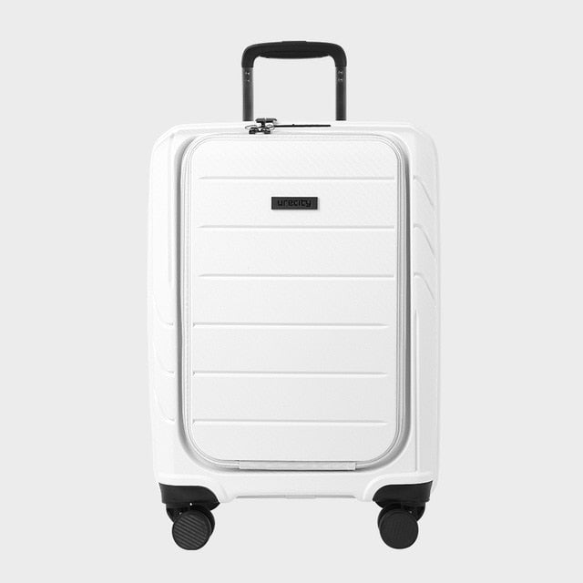 2018 New Travel High Quality Luggage Business Pvc Material Suitcase Rolling Spinner Wheels