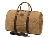 Men'S Travel Bags Luggage Duffel Bag Waterproof Canvas Overnight Bag Leather Weekend Oversized