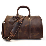 Men Genuine Leather Luggage Travel Bags Overnight Duffel Hangdbag Weekend High-Capacity Tote Boston
