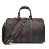 Men Genuine Leather Luggage Travel Bags Overnight Duffel Hangdbag Weekend High-Capacity Tote Boston