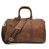 Men Genuine Leather Luggage Travel Bags Overnight Duffel Hangdbag Weekend High-Capacity Tote Boston
