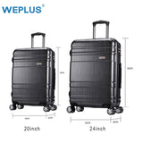 Weplus 2Pcs/Set Rolling Luggage Pc Travel Suitcase With Wheels Trolley Tas Lock Hardside Case Women