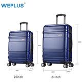 Weplus 2Pcs/Set Rolling Luggage Pc Travel Suitcase With Wheels Trolley Tas Lock Hardside Case Women