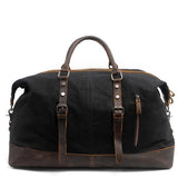 Waterproof Duffel Bag Men Canvas Carry On Weekend Bags Vintage Military Shoulder Handbag Leather