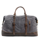 Waterproof Duffel Bag Men Canvas Carry On Weekend Bags Vintage Military Shoulder Handbag Leather