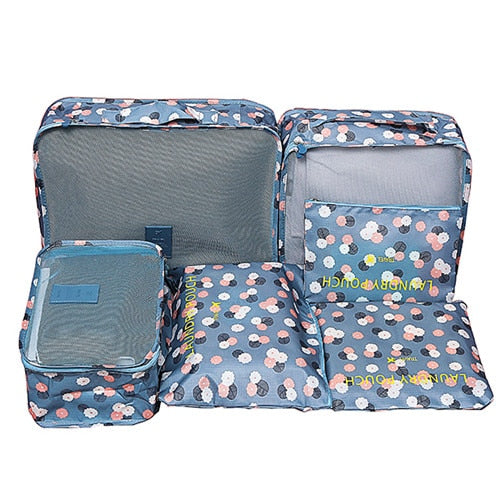 6Pcs Travel Clothes Storage Bags Shoes Toiletry Luggage Suitcase ...