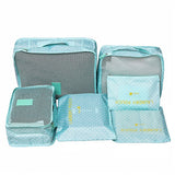 6Pcs Travel Clothes Storage Bags Shoes Toiletry Luggage Suitcase Organizer Set Cosmetic Wardrobe