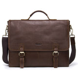 Contact'S Genuine Leather Briefcase Men Shoulder Bag For 14 Inch Laptop Male Messenger Bag