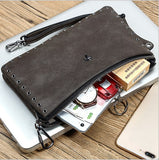 P,Kuone New Men'S Hand Bag  Genuine  Leather Clutch Bag First Layer Leather Clutch