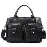 Mva Genuine Leather Bag Business Men Bags Male Leather Laptop Tote Briefcases Men Messenger Bags