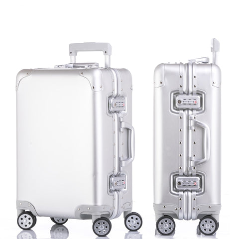 New Fashion Aluminum Alloy Pull Rod Suitcase 20/24/29 Inch Metal Luggage Fashionable New Type Of