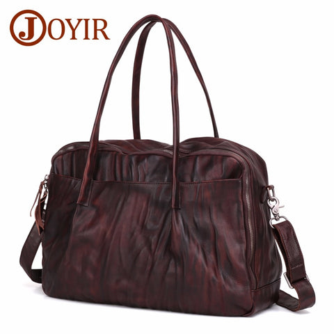Joyir Men Travel Bags Multifunction 100% Genuine Leather Travel Bag Big Capacity Handbag Carry On