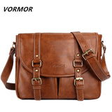 Vormor Brand Leather Men Bag Casual Business Leather Mens Messenger Bag Fashion Men'S Crossbody Bag