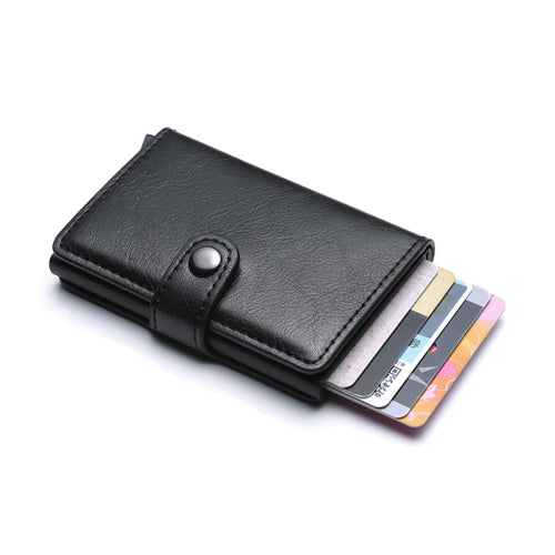 Weduoduo Pu Leather Metal Men Card Holder Rfid Aluminium High Quality Credit Card Holder With