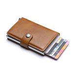 Weduoduo Pu Leather Metal Men Card Holder Rfid Aluminium High Quality Credit Card Holder With