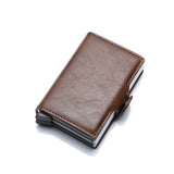 Weduoduo Pu Leather Metal Men Card Holder Rfid Aluminium High Quality Credit Card Holder With