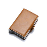 Weduoduo Pu Leather Metal Men Card Holder Rfid Aluminium High Quality Credit Card Holder With