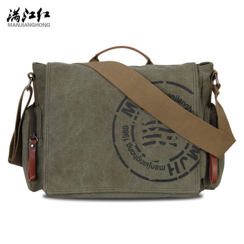 Manjianghong Vintage Men'S Messenger Bags Canvas Shoulder Bag Fashion Man Business Crossbody Bag