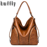 Kmffly Women Shoulder Bag Fashion Women Handbags Retro Leather Large Capacity Tote Bag Casual Pu
