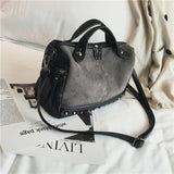 Herald Fashion Large Quality Leather Female Shoulder Bag New Women Top-Handle Bags With Rivets