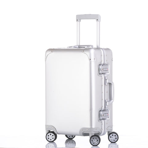 Retro Rolling Luggage Bag Brand Full Metal Travel Suitcase Original Women Trolley Luggage