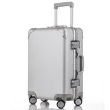 Classic Retro Aluminum Luggage Suitcase 20"24"26"28' Carry On Luggage Hardside Rolling Luggage
