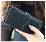 2019 Fashion Retro Matte Stitching Leather Wallet Women Long Purse Clutch Women Casual Hasp