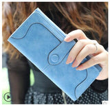 2019 Fashion Retro Matte Stitching Leather Wallet Women Long Purse Clutch Women Casual Hasp