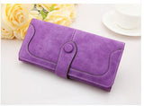 2019 Fashion Retro Matte Stitching Leather Wallet Women Long Purse Clutch Women Casual Hasp