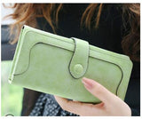 2019 Fashion Retro Matte Stitching Leather Wallet Women Long Purse Clutch Women Casual Hasp