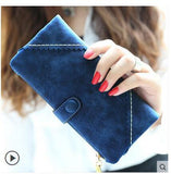 2019 Fashion Retro Matte Stitching Leather Wallet Women Long Purse Clutch Women Casual Hasp