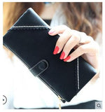 2019 Fashion Retro Matte Stitching Leather Wallet Women Long Purse Clutch Women Casual Hasp