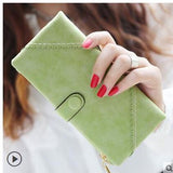 2019 Fashion Retro Matte Stitching Leather Wallet Women Long Purse Clutch Women Casual Hasp