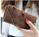 2019 Fashion Retro Matte Stitching Leather Wallet Women Long Purse Clutch Women Casual Hasp